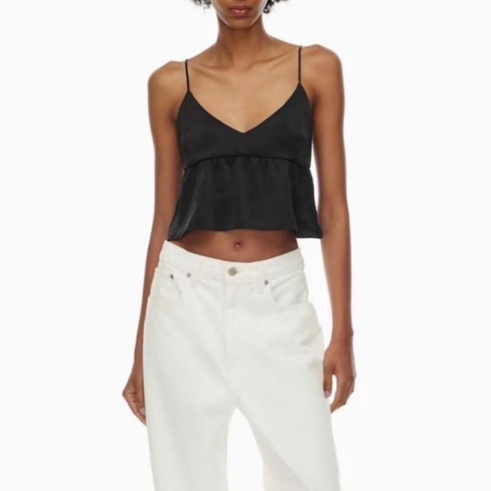 Aritzia Wilfred Black Satin Camisole